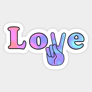 PEACE Sign Hand Retro Love Typography Sticker